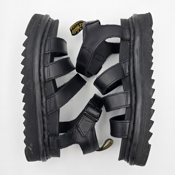 Dr. 'Doc' Martens Blaire Black Leather Sandals, Women's Size 8 - Picture 15 of 16